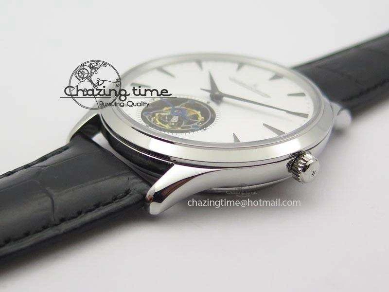 Youthful Master Ultra Thin Tourbillon SS White Dial On Black Leather Strap 7506