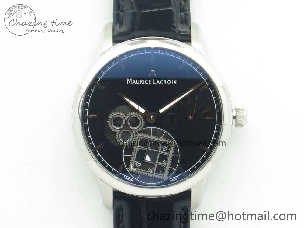 SmoothTexture Masterpiece Square Wheel SS AMF 1:1 Best Edition Black Dial On Black Leather Strap A 7594