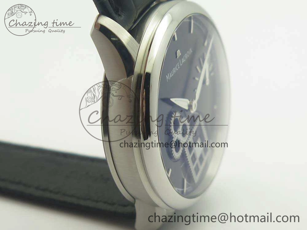 SmoothTexture Masterpiece Square Wheel SS AMF 1:1 Best Edition Black Dial On Black Leather Strap A 7594