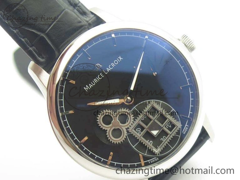 SmoothTexture Masterpiece Square Wheel SS AMF 1:1 Best Edition Black Dial On Black Leather Strap A 7594