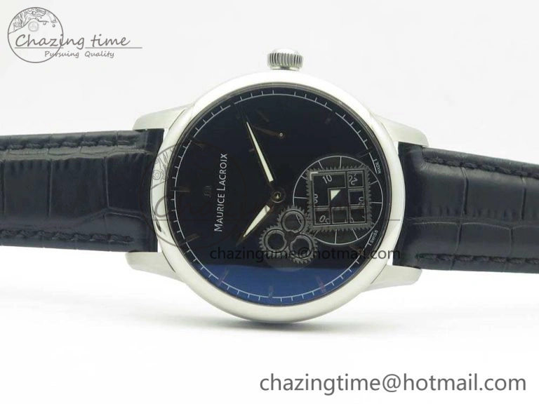 SmoothTexture Masterpiece Square Wheel SS AMF 1:1 Best Edition Black Dial On Black Leather Strap A 7594