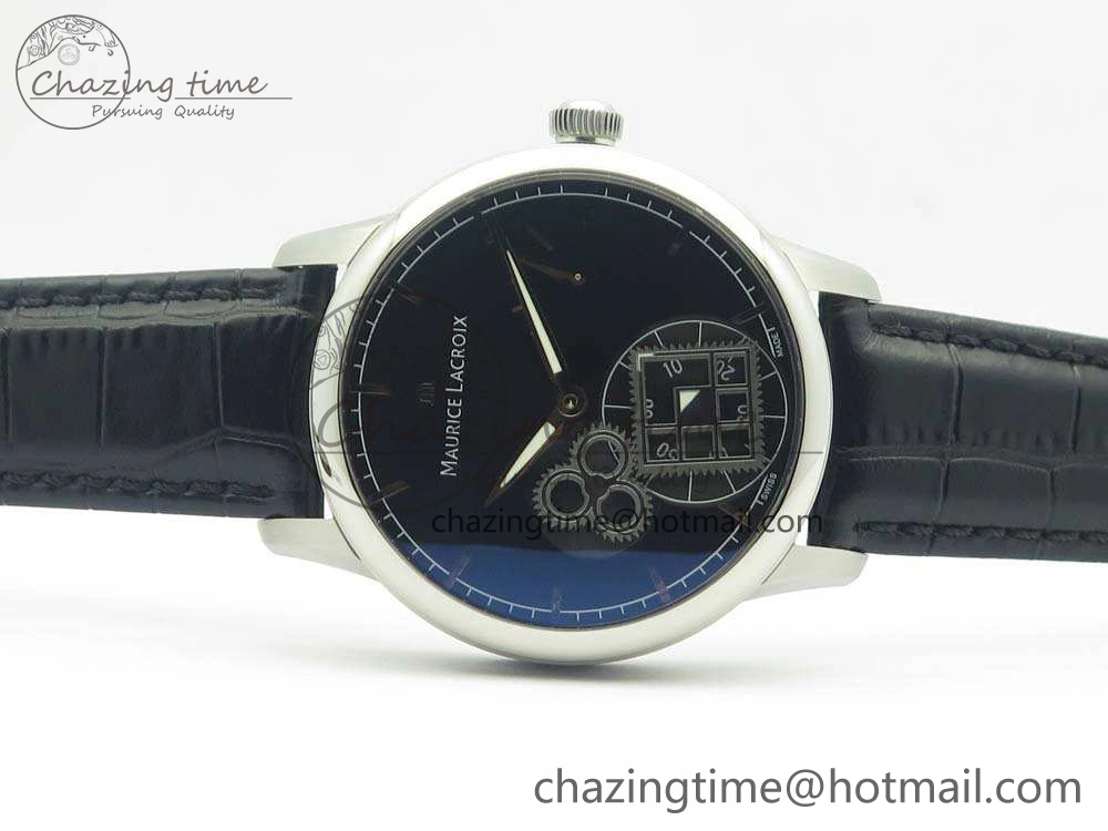 SmoothTexture Masterpiece Square Wheel SS AMF 1:1 Best Edition Black Dial On Black Leather Strap A 7594