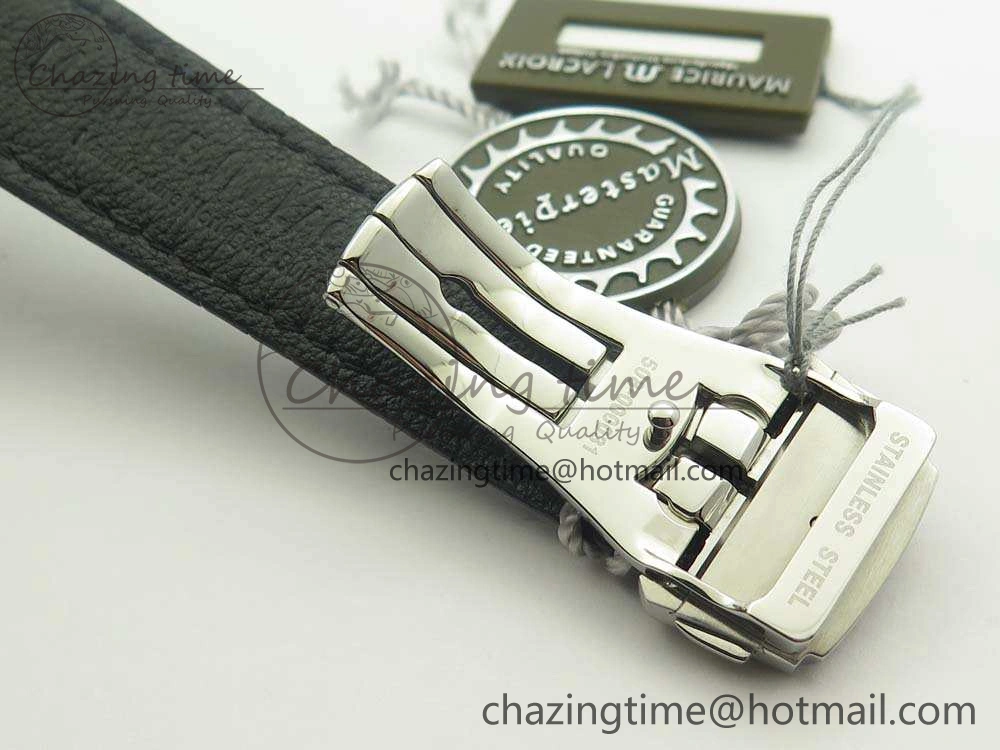 Masterpiece Square Wheel SS AMF 1:1 Best Edition Silver Dial On Black Leather Strap A GoAnywhere 7596