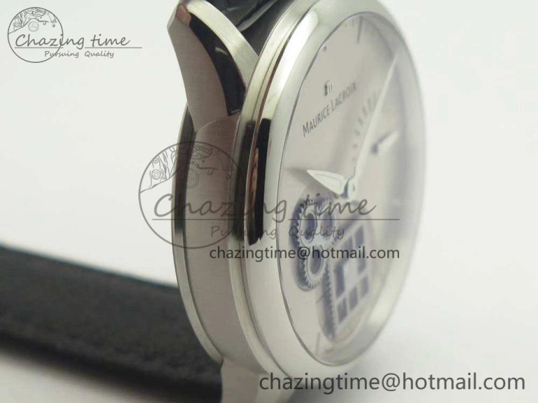 Masterpiece Square Wheel SS AMF 1:1 Best Edition Silver Dial On Black Leather Strap A GoAnywhere 7596