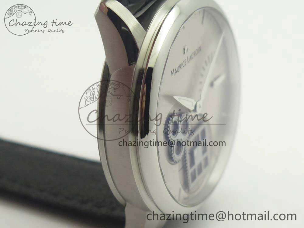 Masterpiece Square Wheel SS AMF 1:1 Best Edition Silver Dial On Black Leather Strap A GoAnywhere 7596