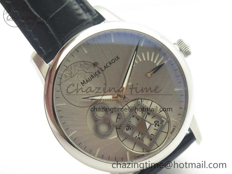 Masterpiece Square Wheel SS AMF 1:1 Best Edition Silver Dial On Black Leather Strap A GoAnywhere 7596