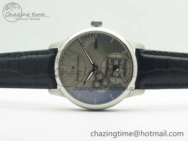 Masterpiece Square Wheel SS AMF 1:1 Best Edition Silver Dial On Black Leather Strap A GoAnywhere 7596