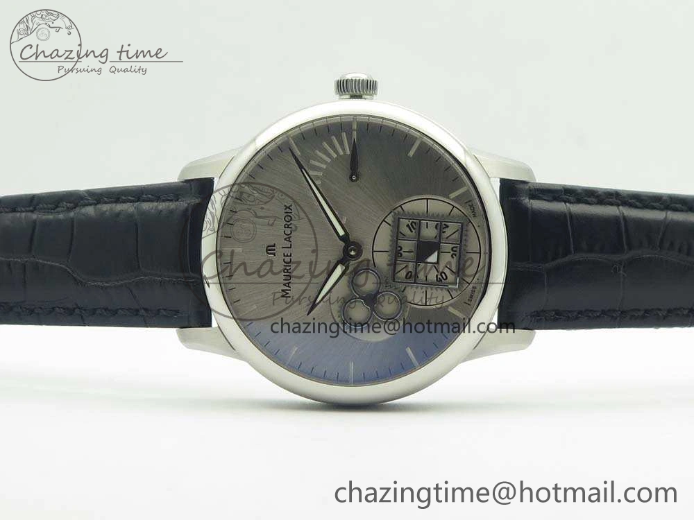 Masterpiece Square Wheel SS AMF 1:1 Best Edition Silver Dial On Black Leather Strap A GoAnywhere 7596