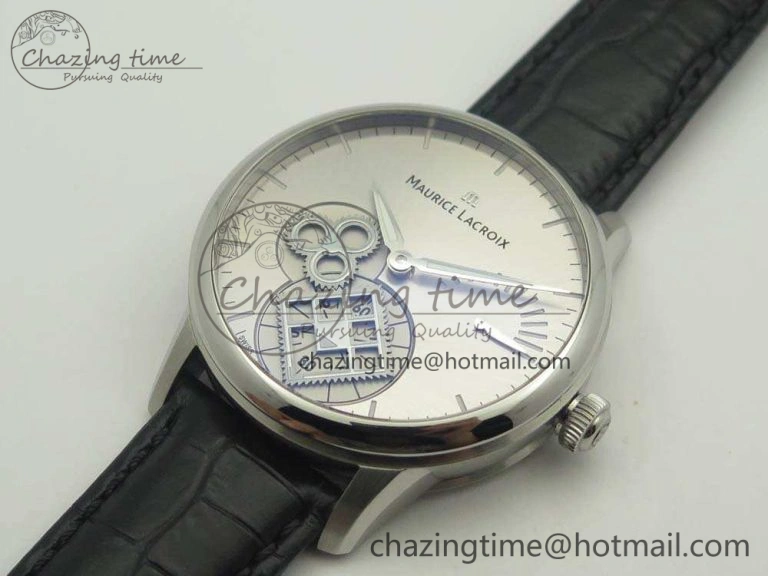 Masterpiece Square Wheel SS AMF 1:1 Best Edition Silver Dial On Black Leather Strap A GoAnywhere 7596