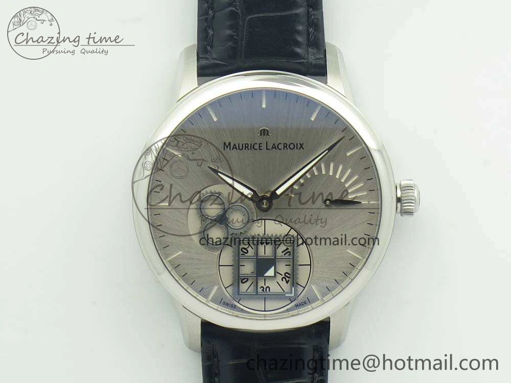 Masterpiece Square Wheel SS AMF 1:1 Best Edition Silver Dial On Black Leather Strap A GoAnywhere 7596