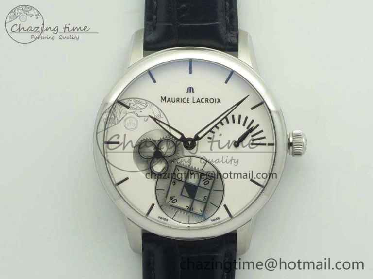 Masterpiece Square Wheel SS AMF 1:1 Best Edition White Dial On Black Leather Strap A TechFriendly 7595