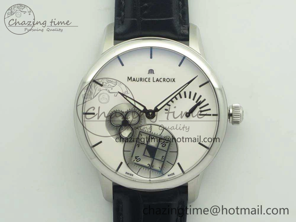 Masterpiece Square Wheel SS AMF 1:1 Best Edition White Dial On Black Leather Strap A TechFriendly 7595