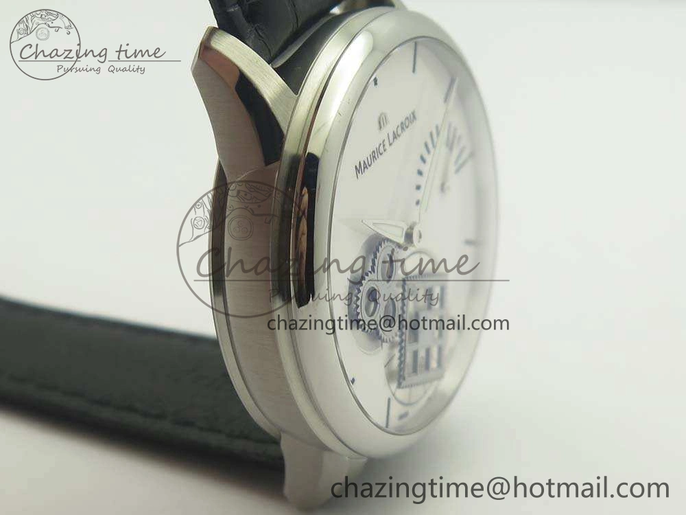 Masterpiece Square Wheel SS AMF 1:1 Best Edition White Dial On Black Leather Strap A TechFriendly 7595