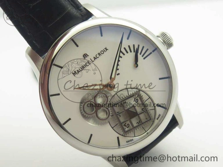 Masterpiece Square Wheel SS AMF 1:1 Best Edition White Dial On Black Leather Strap A TechFriendly 7595