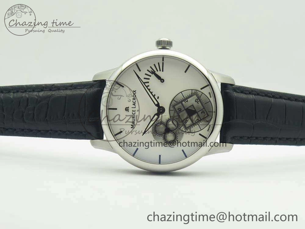 Masterpiece Square Wheel SS AMF 1:1 Best Edition White Dial On Black Leather Strap A TechFriendly 7595