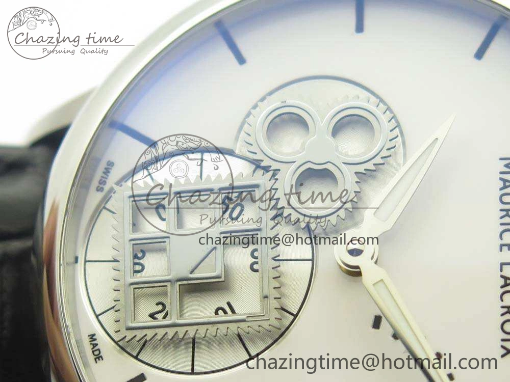 Masterpiece Square Wheel SS AMF 1:1 Best Edition White Dial On Black Leather Strap A TechFriendly 7595