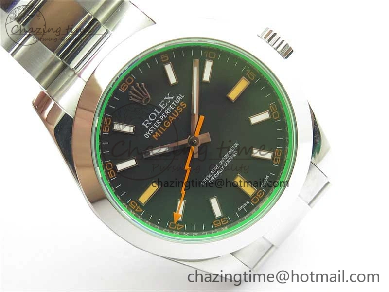 Vibrant Milgauss 116400 GV 904L Steel ARF 1:1 Best Edition Black Dial on Bracelet SH 2884