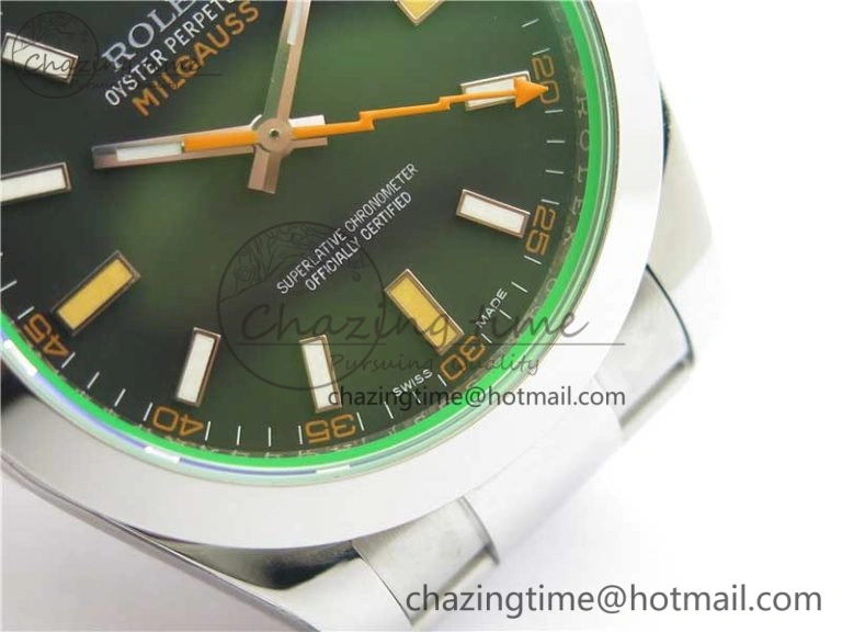 Vibrant Milgauss 116400 GV 904L Steel ARF 1:1 Best Edition Black Dial on Bracelet SH 2884