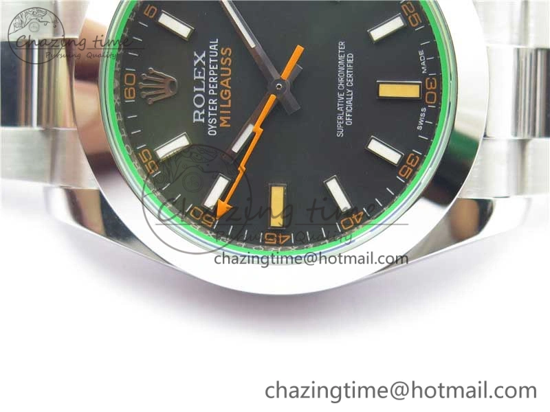 Vibrant Milgauss 116400 GV 904L Steel ARF 1:1 Best Edition Black Dial on Bracelet SH 2884