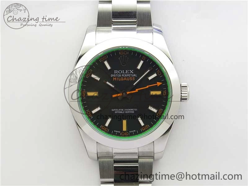 Vibrant Milgauss 116400 GV 904L Steel ARF 1:1 Best Edition Black Dial on Bracelet SH 2884