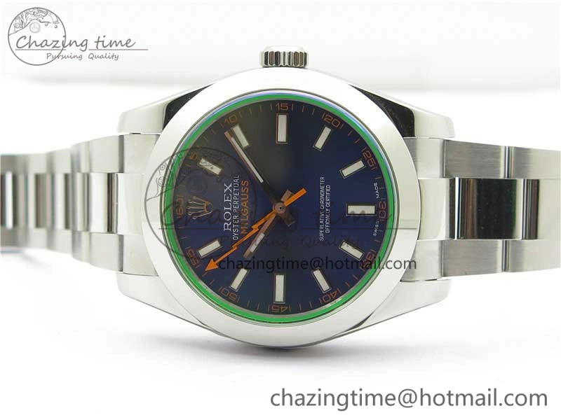Milgauss 116400 GV 904L Steel ARF 1:1 Best Edition Blue Dial on Bracelet SH Compact 2882