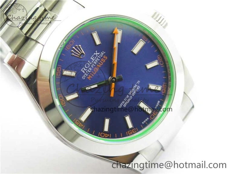 Milgauss 116400 GV 904L Steel ARF 1:1 Best Edition Blue Dial on Bracelet SH Compact 2882
