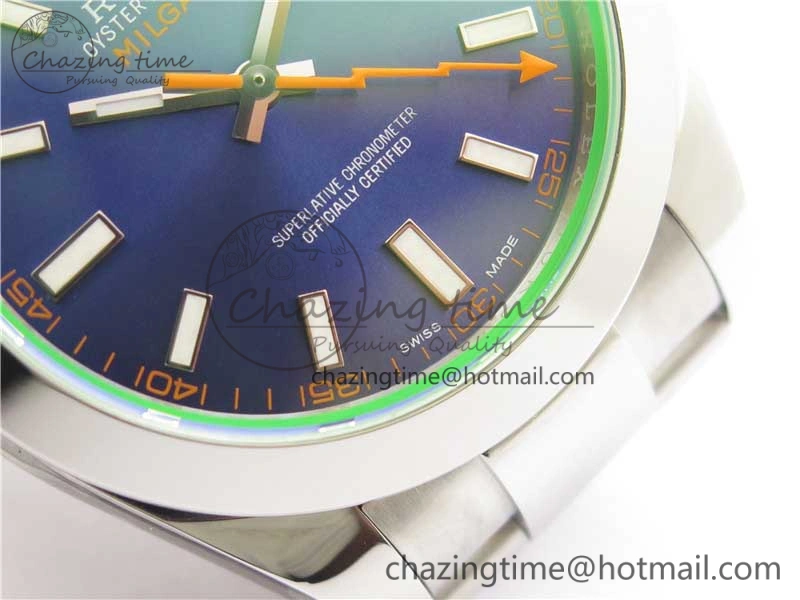 Milgauss 116400 GV 904L Steel ARF 1:1 Best Edition Blue Dial on Bracelet SH Compact 2882