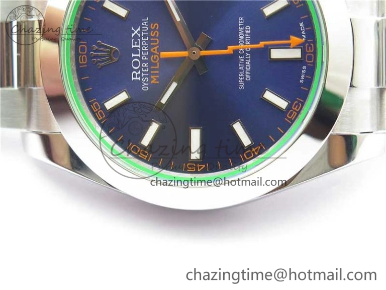 Milgauss 116400 GV 904L Steel ARF 1:1 Best Edition Blue Dial on Bracelet SH Compact 2882