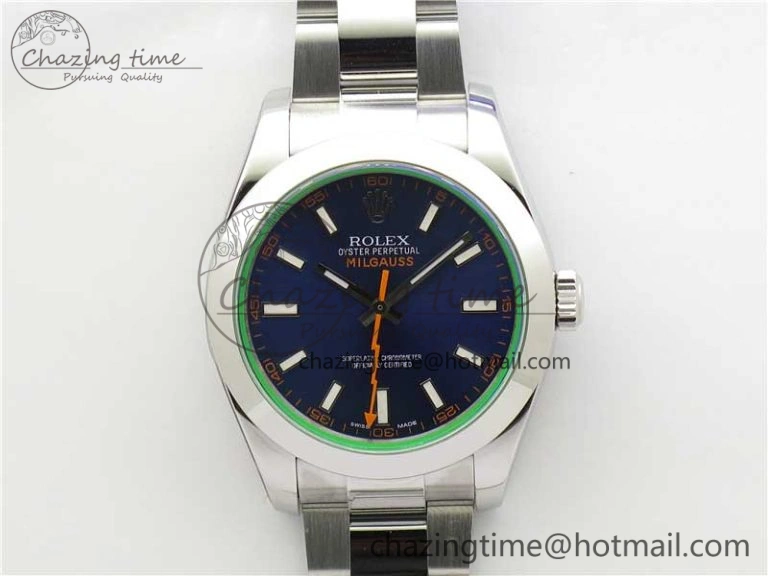 Milgauss 116400 GV 904L Steel ARF 1:1 Best Edition Blue Dial on Bracelet SH Compact 2882