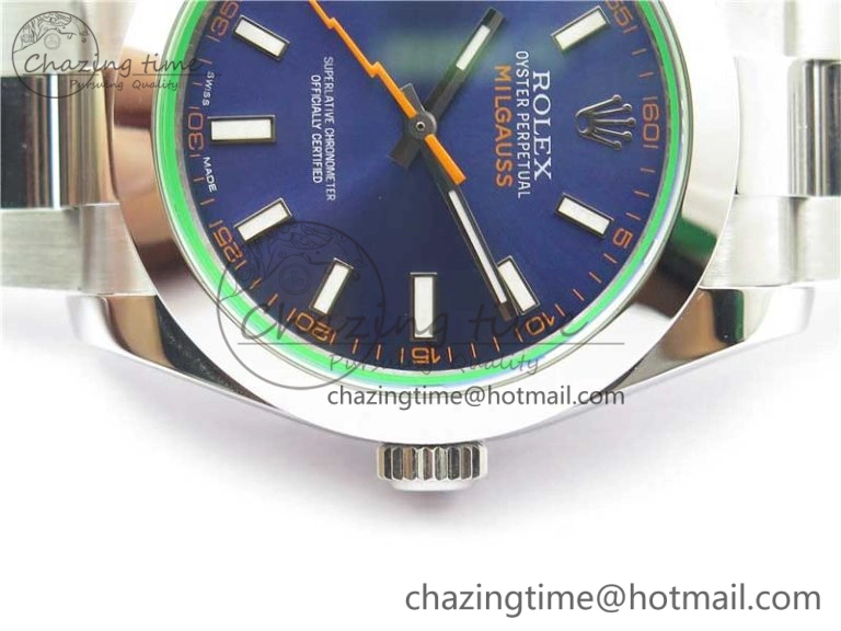 Milgauss 116400 GV 904L Steel ARF 1:1 Best Edition Blue Dial on Bracelet SH Compact 2882