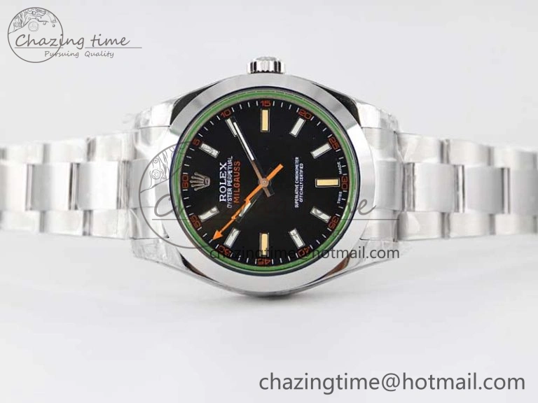 Milgauss 116400 GV 904L TWF 1:1 Best Edition Black Dial on SS Bracelet SH Versatile 2442