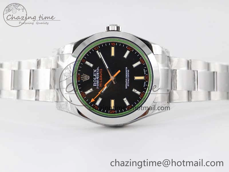 Milgauss 116400 GV 904L TWF 1:1 Best Edition Black Dial on SS Bracelet SH Versatile 2442