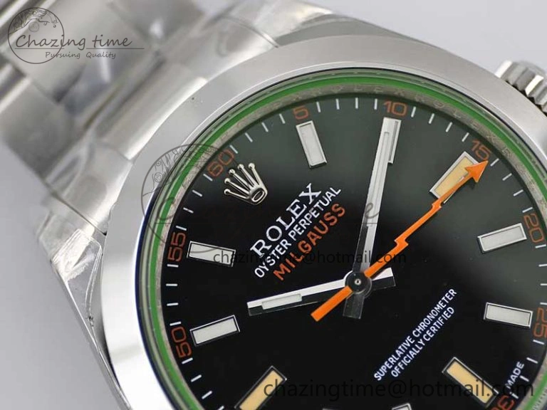 Milgauss 116400 GV 904L TWF 1:1 Best Edition Black Dial on SS Bracelet SH Versatile 2442