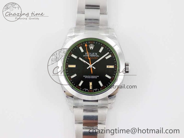 Milgauss 116400 GV 904L TWF 1:1 Best Edition Black Dial on SS Bracelet SH Versatile 2442
