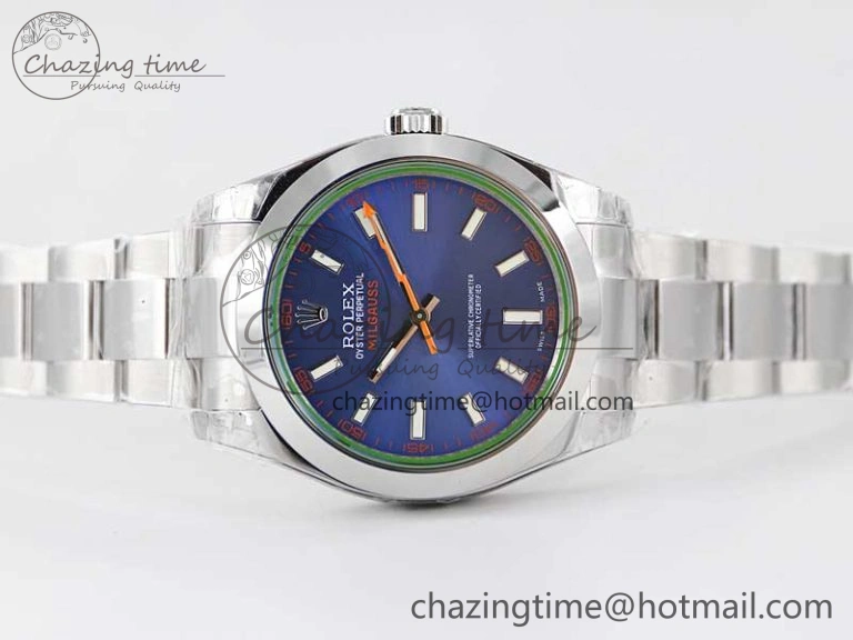 Milgauss 116400 GV 904L TWF 1:1 Best Edition Blue Dial on SS Bracelet SH EyeCatching 2443