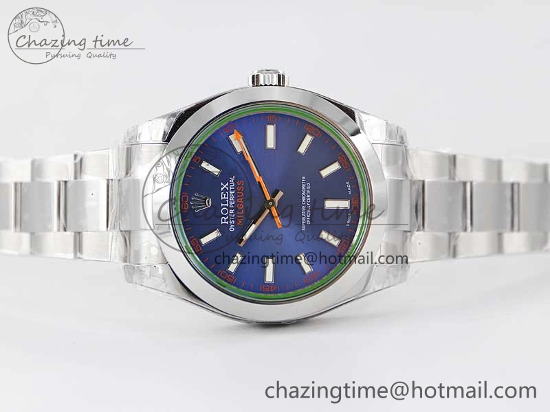 Milgauss 116400 GV 904L TWF 1:1 Best Edition Blue Dial on SS Bracelet SH EyeCatching 2443