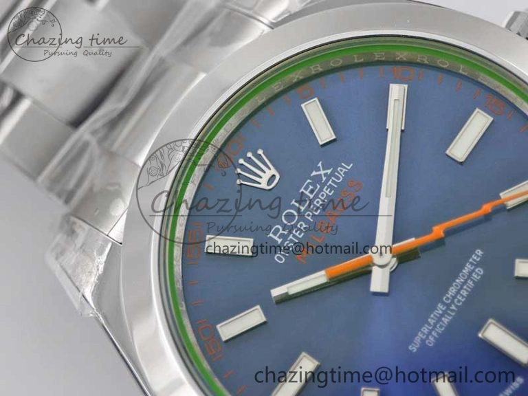 Milgauss 116400 GV 904L TWF 1:1 Best Edition Blue Dial on SS Bracelet SH EyeCatching 2443