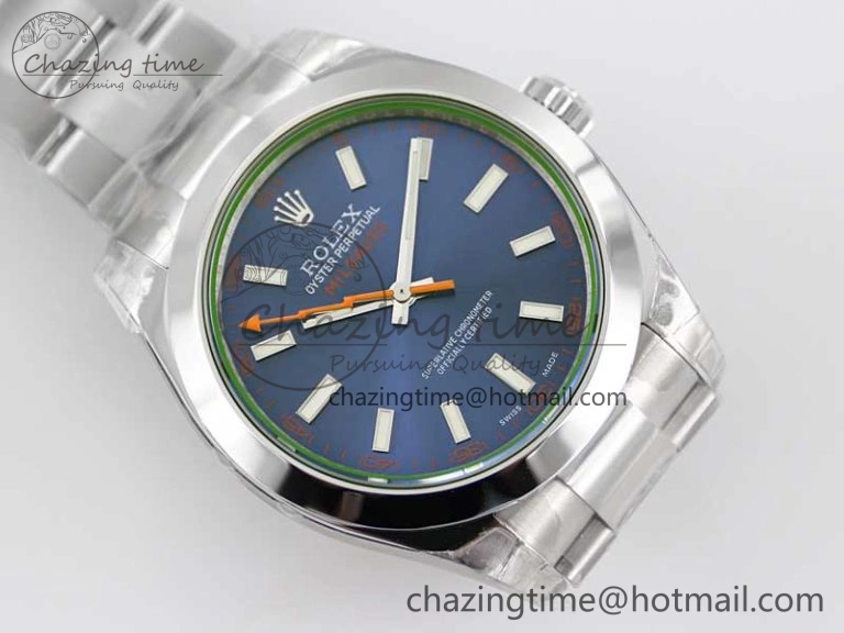 Milgauss 116400 GV 904L TWF 1:1 Best Edition Blue Dial on SS Bracelet SH EyeCatching 2443