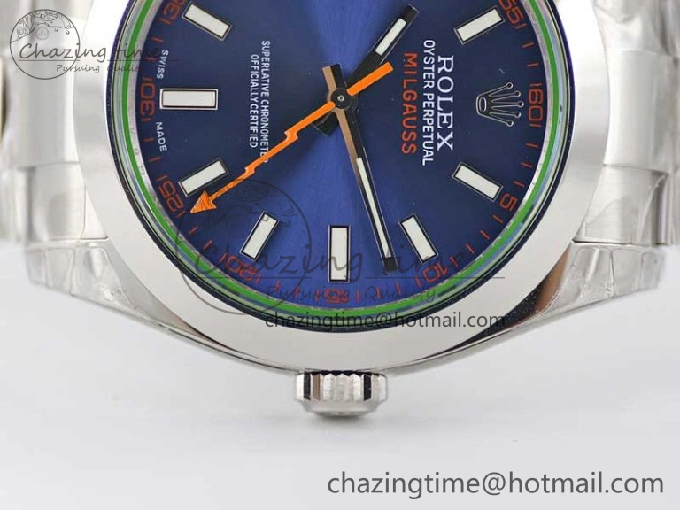 Milgauss 116400 GV 904L TWF 1:1 Best Edition Blue Dial on SS Bracelet SH EyeCatching 2443