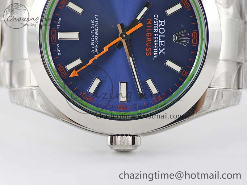 Milgauss 116400 GV 904L TWF 1:1 Best Edition Blue Dial on SS Bracelet SH EyeCatching 2443