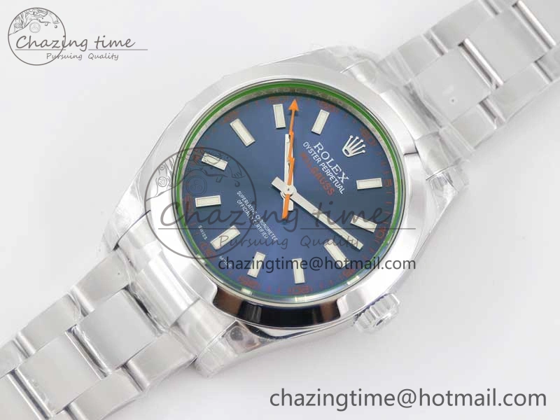 Milgauss 116400 GV 904L TWF 1:1 Best Edition Blue Dial on SS Bracelet SH EyeCatching 2443