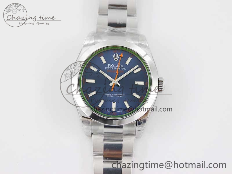 Milgauss 116400 GV 904L TWF 1:1 Best Edition Blue Dial on SS Bracelet SH EyeCatching 2443