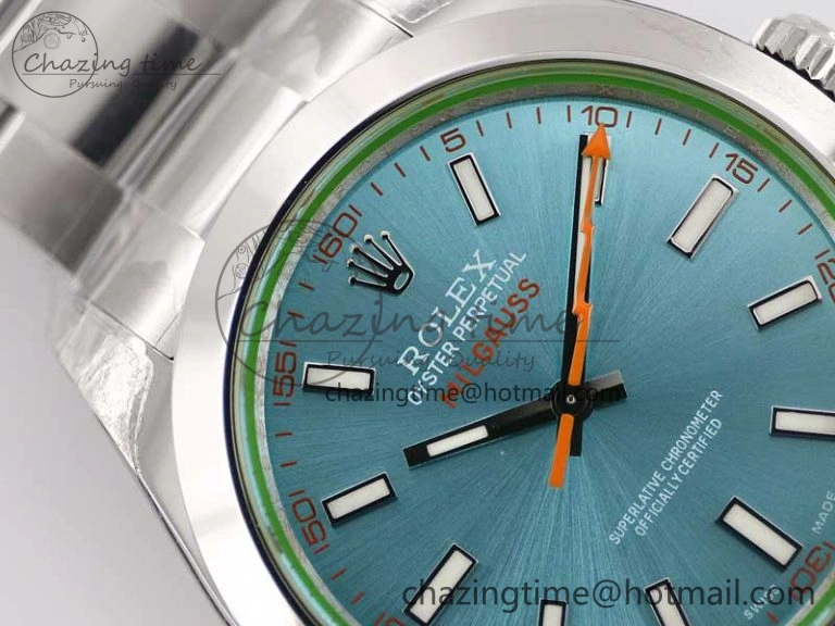 Soft Milgauss 116400 GV 904L TWF 1:1 Best Edition ICE Blue Dial on SS Bracelet SH 2444