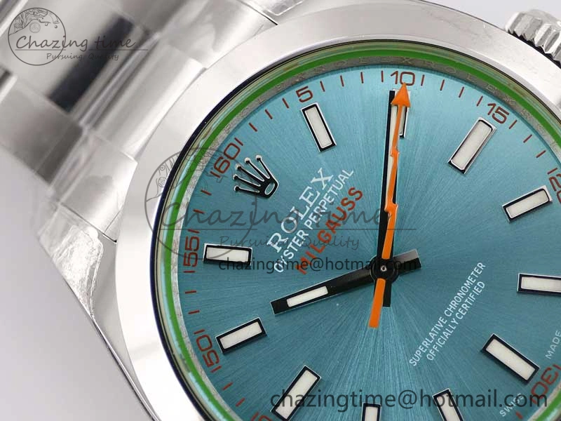 Soft Milgauss 116400 GV 904L TWF 1:1 Best Edition ICE Blue Dial on SS Bracelet SH 2444
