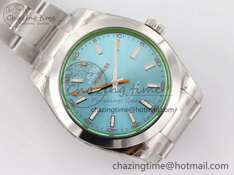 Soft Milgauss 116400 GV 904L TWF 1:1 Best Edition ICE Blue Dial on SS Bracelet SH 2444