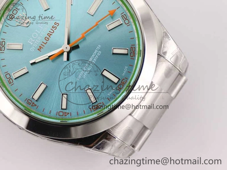 Soft Milgauss 116400 GV 904L TWF 1:1 Best Edition ICE Blue Dial on SS Bracelet SH 2444