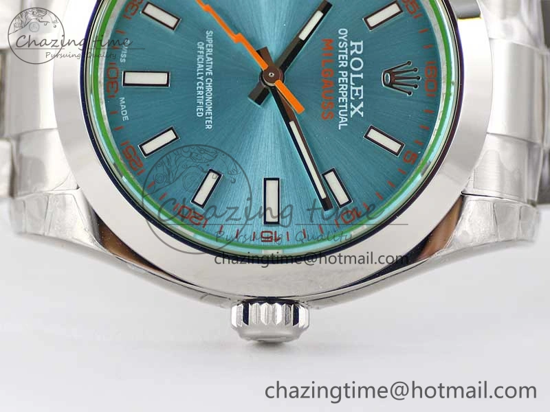 Soft Milgauss 116400 GV 904L TWF 1:1 Best Edition ICE Blue Dial on SS Bracelet SH 2444