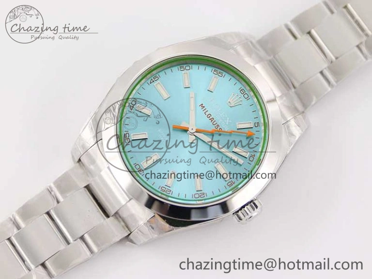 Soft Milgauss 116400 GV 904L TWF 1:1 Best Edition ICE Blue Dial on SS Bracelet SH 2444