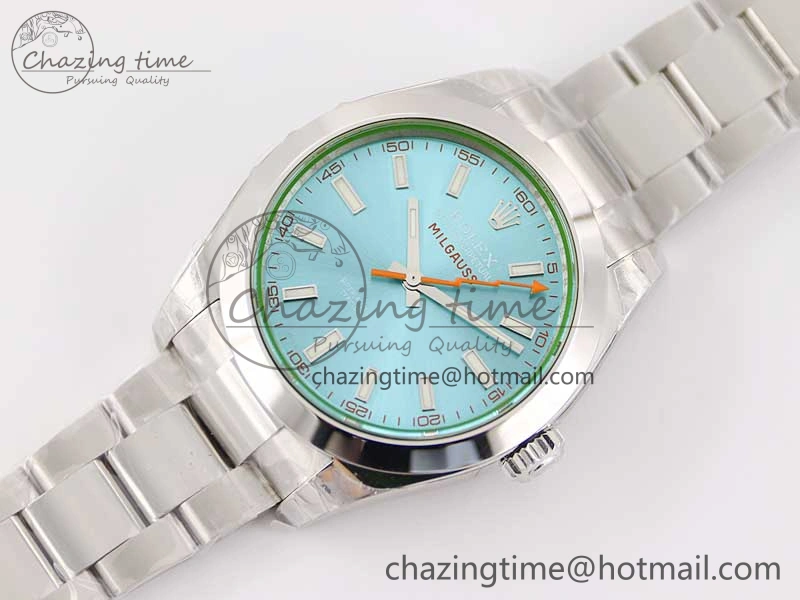 Soft Milgauss 116400 GV 904L TWF 1:1 Best Edition ICE Blue Dial on SS Bracelet SH 2444