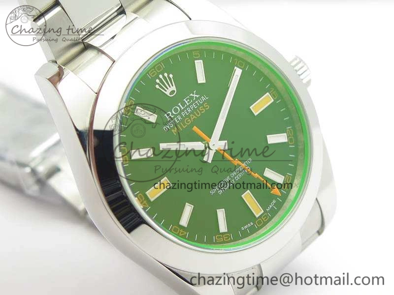 Milgauss 116400 GV ARF 1:1 Best Edition Green Sapphire Black Dial On SS Bracelet A MultiPurpose 3561